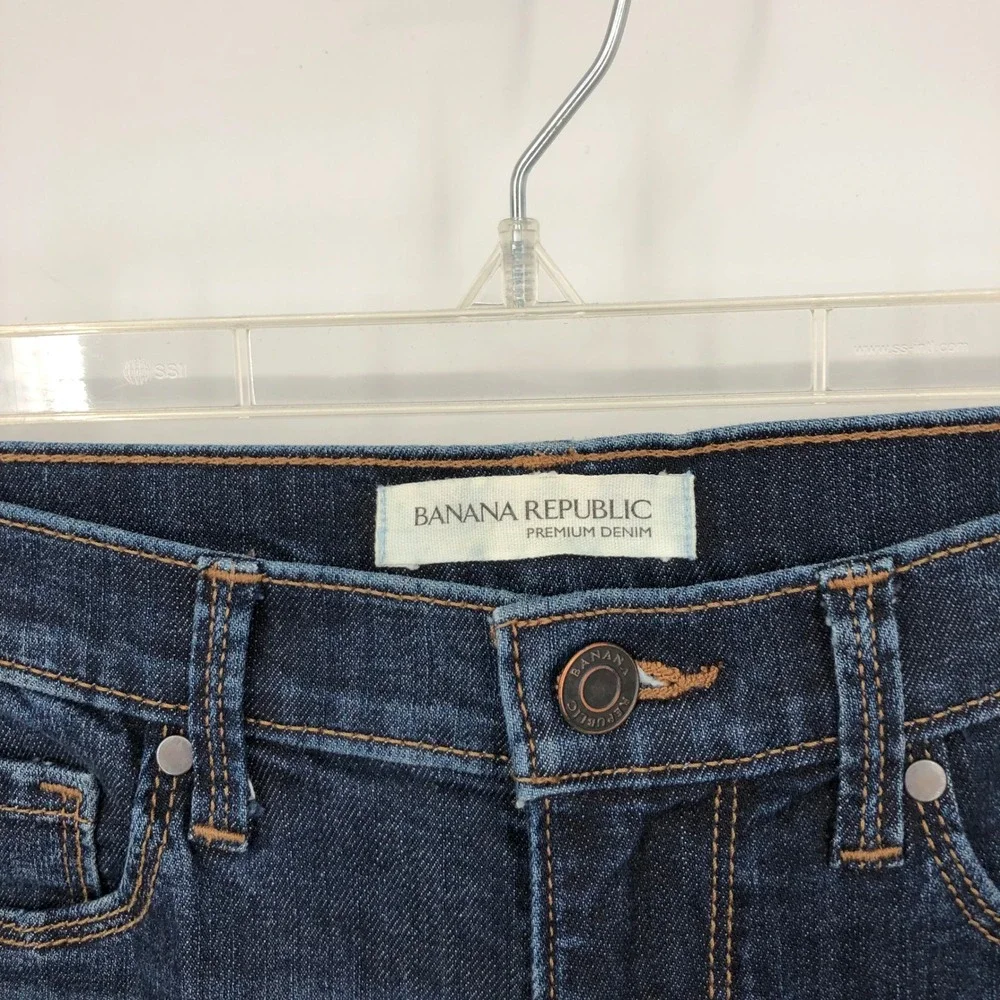 Banana Republic Womens Skinny Jeans Size 28‎ Dark Wash Premium Denim